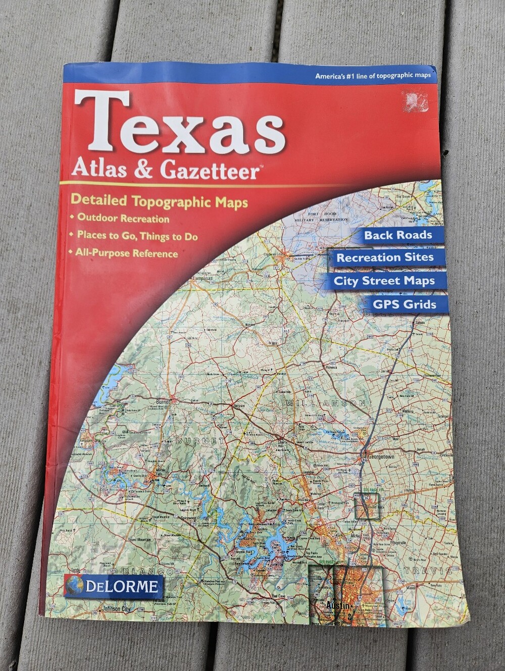 DeLorme Texas Atlas & Gazetteer Topographic Road Map Detailed Back Roads Book
